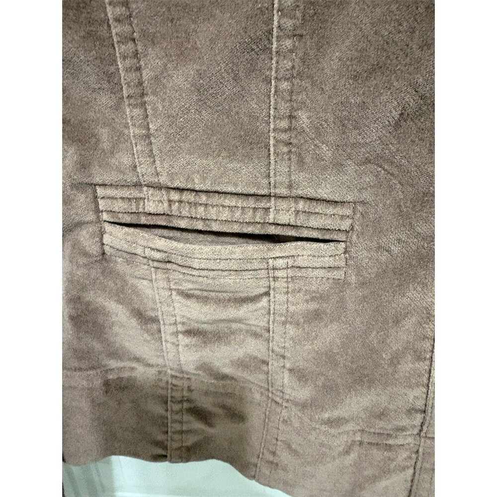 Talbots Blazer Jacket Womens Size 8 Brown Stretch Button Front Flap - Picture 5 of 9